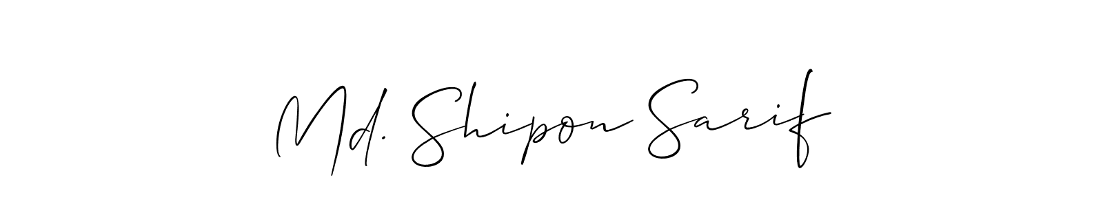 Similarly Allison_Script is the best handwritten signature design. Signature creator online .You can use it as an online autograph creator for name Md. Shipon Sarif. Md. Shipon Sarif signature style 2 images and pictures png