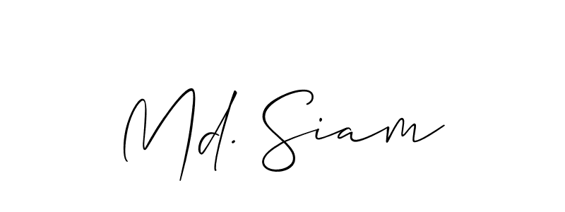 Allison_Script is a professional signature style that is perfect for those who want to add a touch of class to their signature. It is also a great choice for those who want to make their signature more unique. Get Md. Siam name to fancy signature for free. Md. Siam signature style 2 images and pictures png