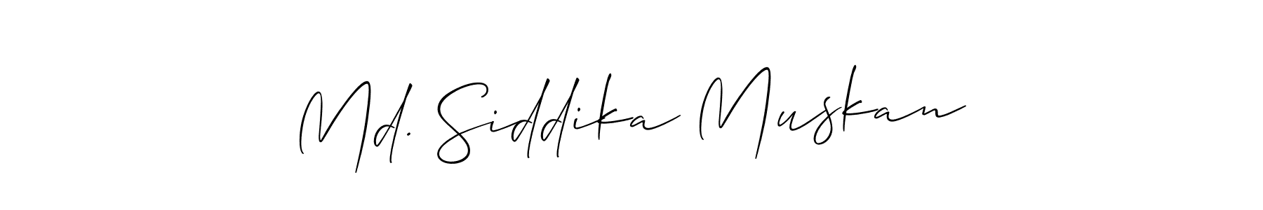 How to make Md. Siddika Muskan signature? Allison_Script is a professional autograph style. Create handwritten signature for Md. Siddika Muskan name. Md. Siddika Muskan signature style 2 images and pictures png