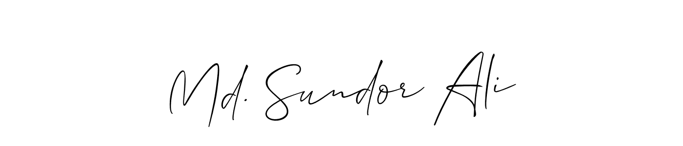 Similarly Allison_Script is the best handwritten signature design. Signature creator online .You can use it as an online autograph creator for name Md. Sundor Ali. Md. Sundor Ali signature style 2 images and pictures png