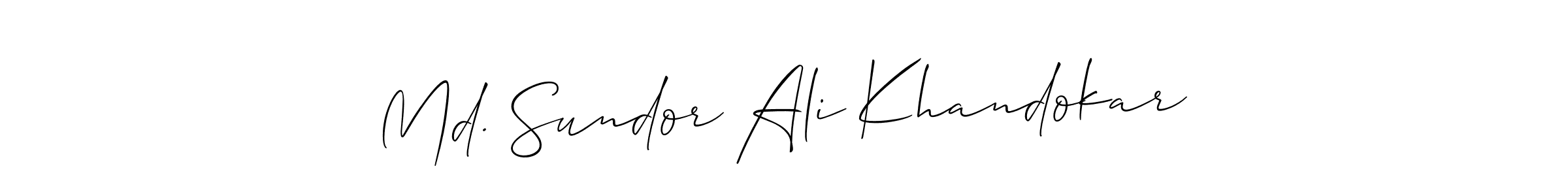 How to make Md. Sundor Ali Khandokar name signature. Use Allison_Script style for creating short signs online. This is the latest handwritten sign. Md. Sundor Ali Khandokar signature style 2 images and pictures png