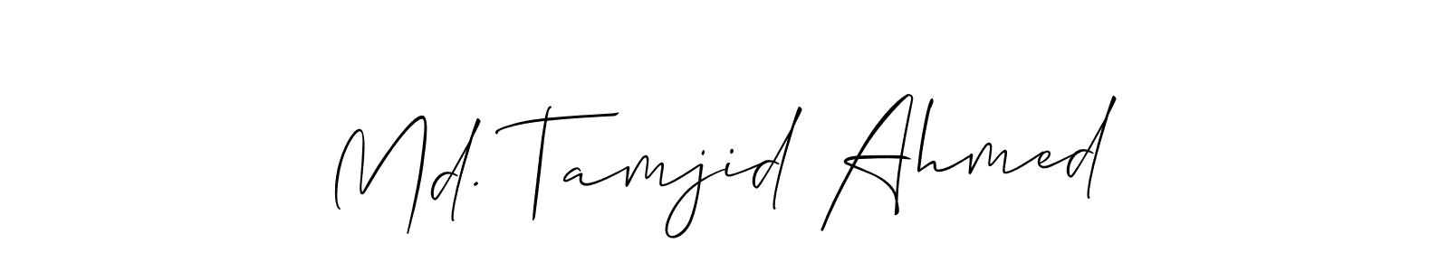 Check out images of Autograph of Md. Tamjid Ahmed name. Actor Md. Tamjid Ahmed Signature Style. Allison_Script is a professional sign style online. Md. Tamjid Ahmed signature style 2 images and pictures png