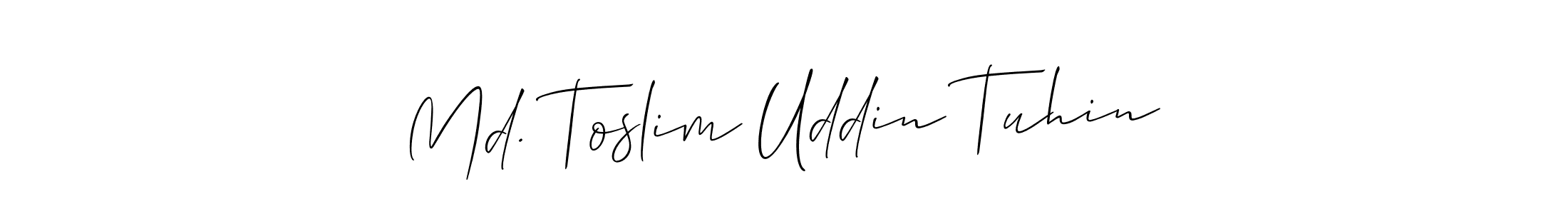 if you are searching for the best signature style for your name Md. Toslim Uddin Tuhin. so please give up your signature search. here we have designed multiple signature styles  using Allison_Script. Md. Toslim Uddin Tuhin signature style 2 images and pictures png