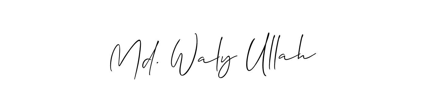 Similarly Allison_Script is the best handwritten signature design. Signature creator online .You can use it as an online autograph creator for name Md. Waly Ullah. Md. Waly Ullah signature style 2 images and pictures png