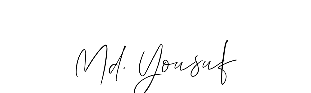 Allison_Script is a professional signature style that is perfect for those who want to add a touch of class to their signature. It is also a great choice for those who want to make their signature more unique. Get Md. Yousuf name to fancy signature for free. Md. Yousuf signature style 2 images and pictures png