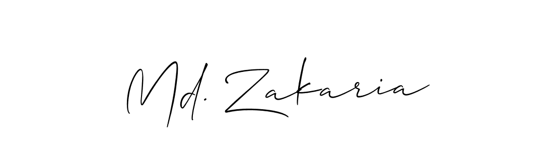 Create a beautiful signature design for name Md. Zakaria. With this signature (Allison_Script) fonts, you can make a handwritten signature for free. Md. Zakaria signature style 2 images and pictures png