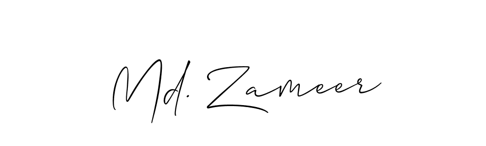 Also we have Md. Zameer name is the best signature style. Create professional handwritten signature collection using Allison_Script autograph style. Md. Zameer signature style 2 images and pictures png