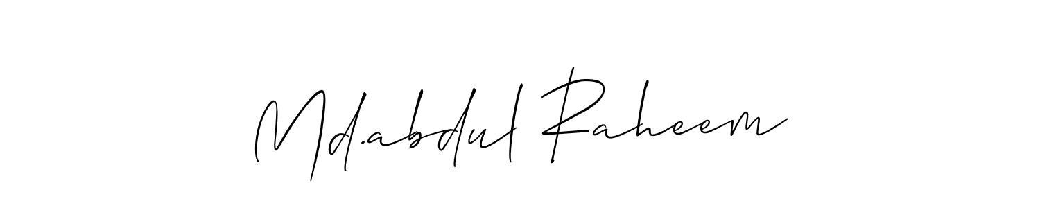 Make a beautiful signature design for name Md.abdul Raheem. With this signature (Allison_Script) style, you can create a handwritten signature for free. Md.abdul Raheem signature style 2 images and pictures png