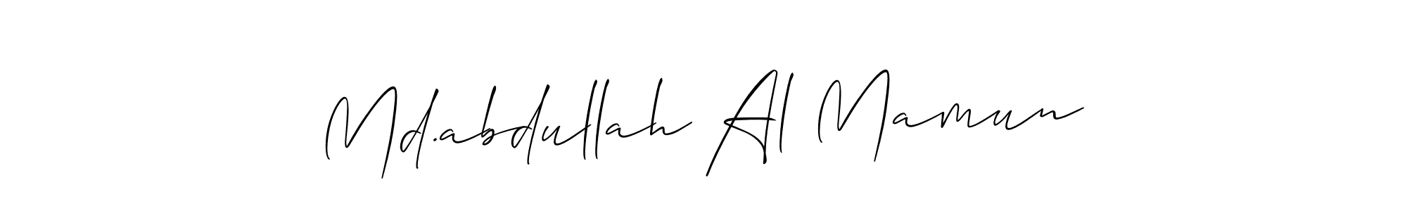 Allison_Script is a professional signature style that is perfect for those who want to add a touch of class to their signature. It is also a great choice for those who want to make their signature more unique. Get Md.abdullah Al Mamun name to fancy signature for free. Md.abdullah Al Mamun signature style 2 images and pictures png