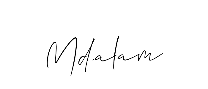 Md.alam stylish signature style. Best Handwritten Sign (Allison_Script) for my name. Handwritten Signature Collection Ideas for my name Md.alam. Md.alam signature style 2 images and pictures png
