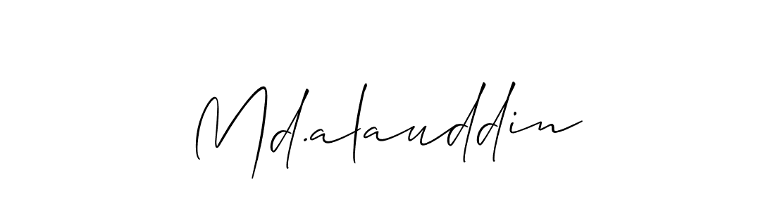 Design your own signature with our free online signature maker. With this signature software, you can create a handwritten (Allison_Script) signature for name Md.alauddin. Md.alauddin signature style 2 images and pictures png