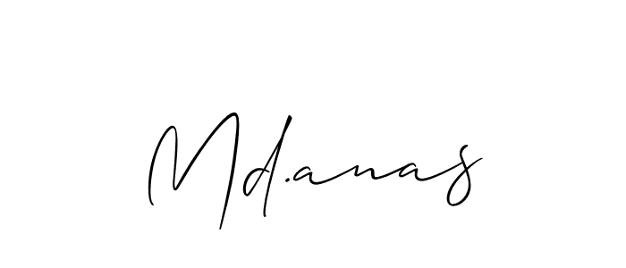 if you are searching for the best signature style for your name Md.anas. so please give up your signature search. here we have designed multiple signature styles  using Allison_Script. Md.anas signature style 2 images and pictures png