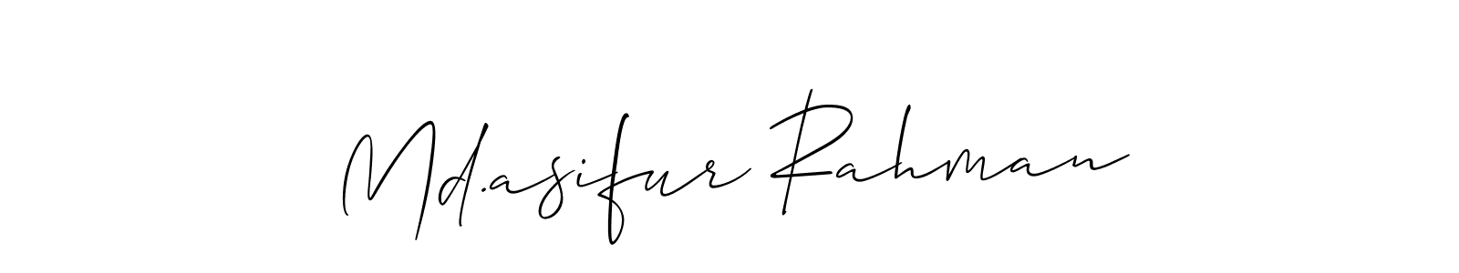 How to make Md.asifur Rahman signature? Allison_Script is a professional autograph style. Create handwritten signature for Md.asifur Rahman name. Md.asifur Rahman signature style 2 images and pictures png