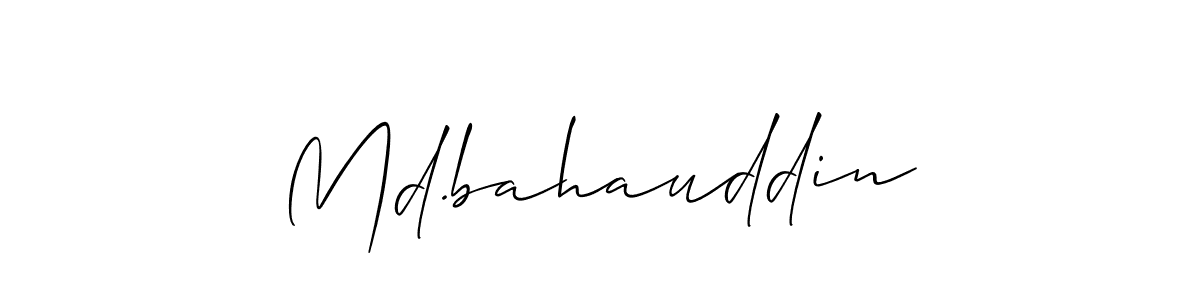 Also You can easily find your signature by using the search form. We will create Md.bahauddin name handwritten signature images for you free of cost using Allison_Script sign style. Md.bahauddin signature style 2 images and pictures png