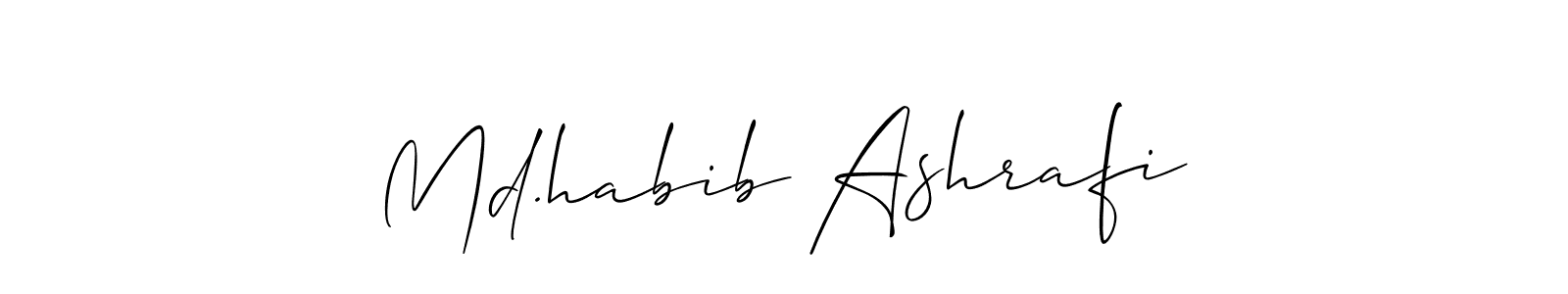 Allison_Script is a professional signature style that is perfect for those who want to add a touch of class to their signature. It is also a great choice for those who want to make their signature more unique. Get Md.habib Ashrafi name to fancy signature for free. Md.habib Ashrafi signature style 2 images and pictures png