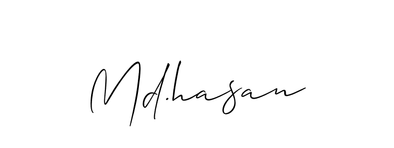 How to make Md.hasan name signature. Use Allison_Script style for creating short signs online. This is the latest handwritten sign. Md.hasan signature style 2 images and pictures png