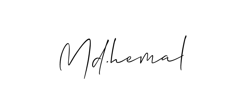 This is the best signature style for the Md.hemal name. Also you like these signature font (Allison_Script). Mix name signature. Md.hemal signature style 2 images and pictures png