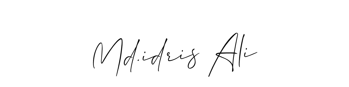 How to Draw Md.idris Ali signature style? Allison_Script is a latest design signature styles for name Md.idris Ali. Md.idris Ali signature style 2 images and pictures png