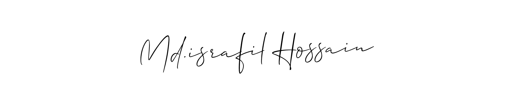 It looks lik you need a new signature style for name Md.israfil Hossain. Design unique handwritten (Allison_Script) signature with our free signature maker in just a few clicks. Md.israfil Hossain signature style 2 images and pictures png
