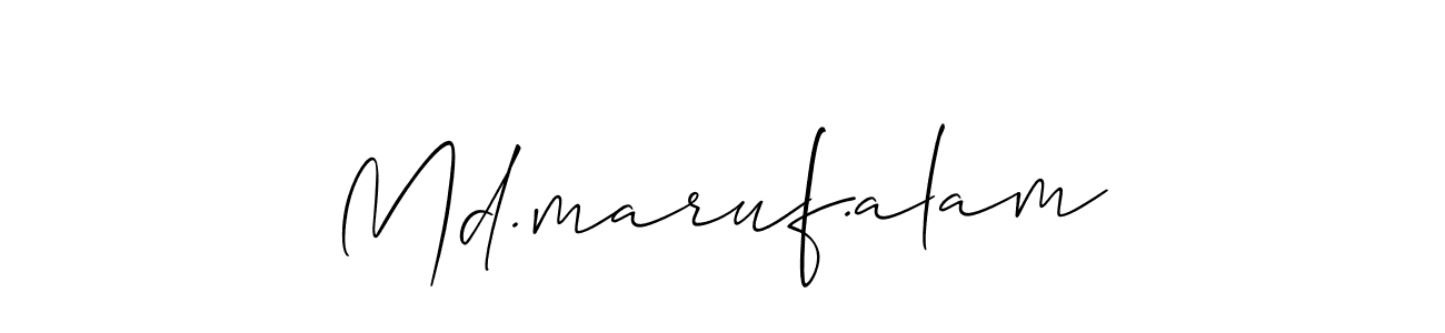 Also You can easily find your signature by using the search form. We will create Md.maruf.alam name handwritten signature images for you free of cost using Allison_Script sign style. Md.maruf.alam signature style 2 images and pictures png