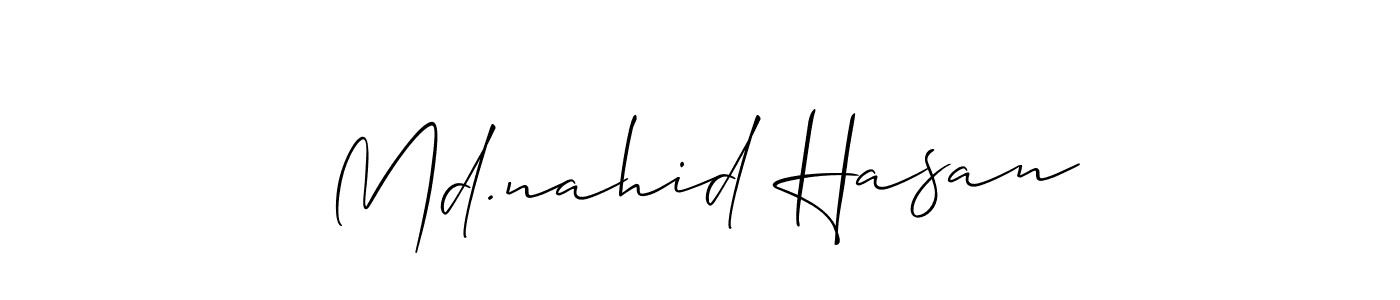 Md.nahid Hasan stylish signature style. Best Handwritten Sign (Allison_Script) for my name. Handwritten Signature Collection Ideas for my name Md.nahid Hasan. Md.nahid Hasan signature style 2 images and pictures png