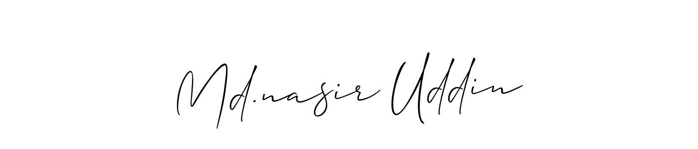 It looks lik you need a new signature style for name Md.nasir Uddin. Design unique handwritten (Allison_Script) signature with our free signature maker in just a few clicks. Md.nasir Uddin signature style 2 images and pictures png