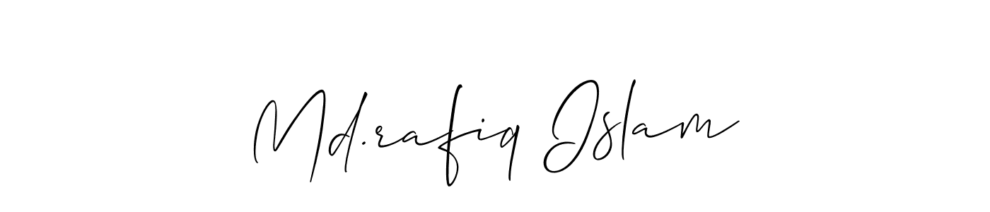 Create a beautiful signature design for name Md.rafiq Islam. With this signature (Allison_Script) fonts, you can make a handwritten signature for free. Md.rafiq Islam signature style 2 images and pictures png