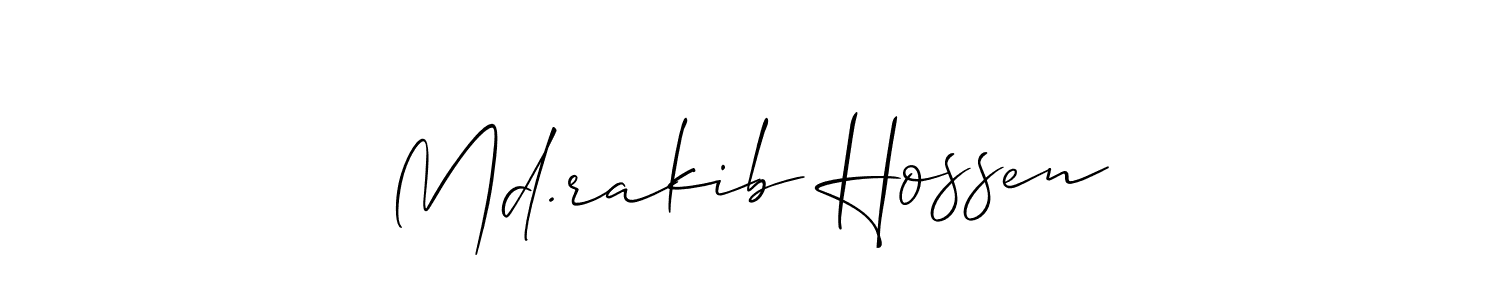 Make a beautiful signature design for name Md.rakib Hossen. With this signature (Allison_Script) style, you can create a handwritten signature for free. Md.rakib Hossen signature style 2 images and pictures png