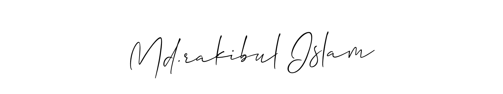 if you are searching for the best signature style for your name Md.rakibul Islam. so please give up your signature search. here we have designed multiple signature styles  using Allison_Script. Md.rakibul Islam signature style 2 images and pictures png