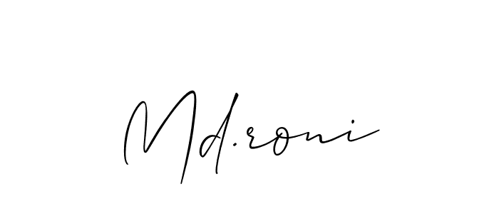 You should practise on your own different ways (Allison_Script) to write your name (Md.roni) in signature. don't let someone else do it for you. Md.roni signature style 2 images and pictures png