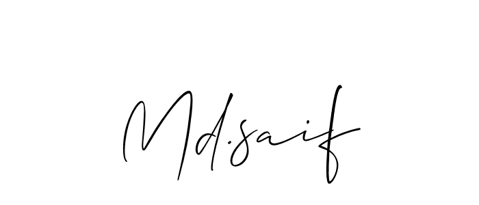 Create a beautiful signature design for name Md.saif. With this signature (Allison_Script) fonts, you can make a handwritten signature for free. Md.saif signature style 2 images and pictures png