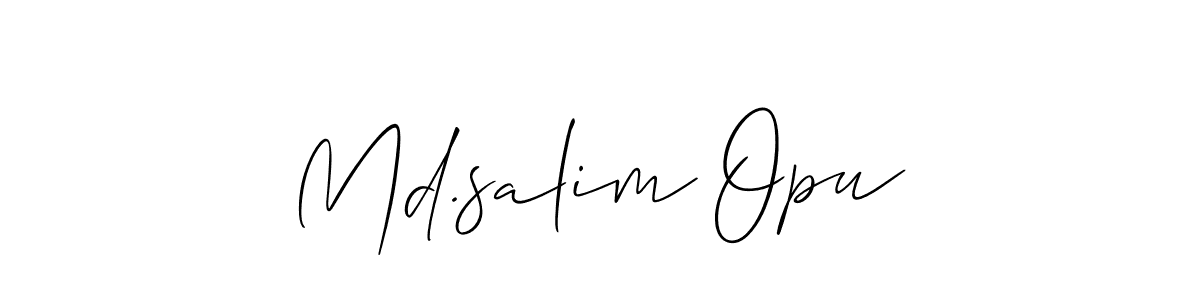 Also You can easily find your signature by using the search form. We will create Md.salim Opu name handwritten signature images for you free of cost using Allison_Script sign style. Md.salim Opu signature style 2 images and pictures png