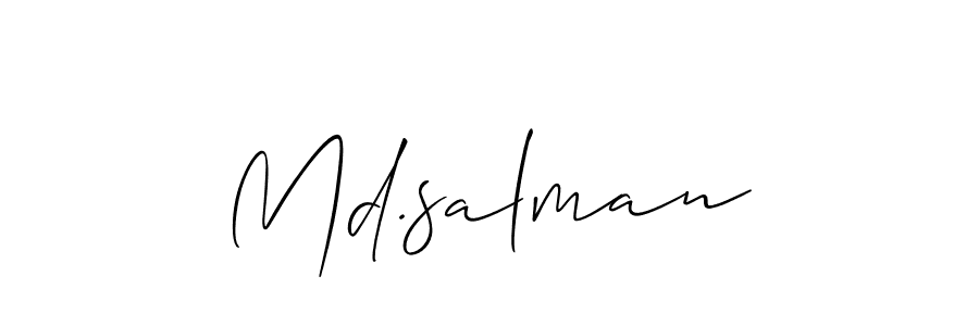 Best and Professional Signature Style for Md.salman. Allison_Script Best Signature Style Collection. Md.salman signature style 2 images and pictures png