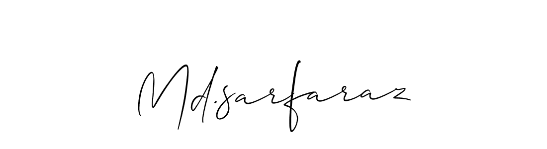 Make a short Md.sarfaraz signature style. Manage your documents anywhere anytime using Allison_Script. Create and add eSignatures, submit forms, share and send files easily. Md.sarfaraz signature style 2 images and pictures png