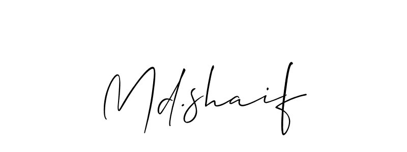 How to make Md.shaif name signature. Use Allison_Script style for creating short signs online. This is the latest handwritten sign. Md.shaif signature style 2 images and pictures png