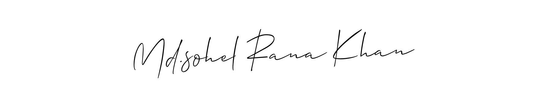 How to Draw Md.sohel Rana Khan signature style? Allison_Script is a latest design signature styles for name Md.sohel Rana Khan. Md.sohel Rana Khan signature style 2 images and pictures png