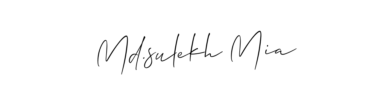 Also we have Md.sulekh Mia name is the best signature style. Create professional handwritten signature collection using Allison_Script autograph style. Md.sulekh Mia signature style 2 images and pictures png