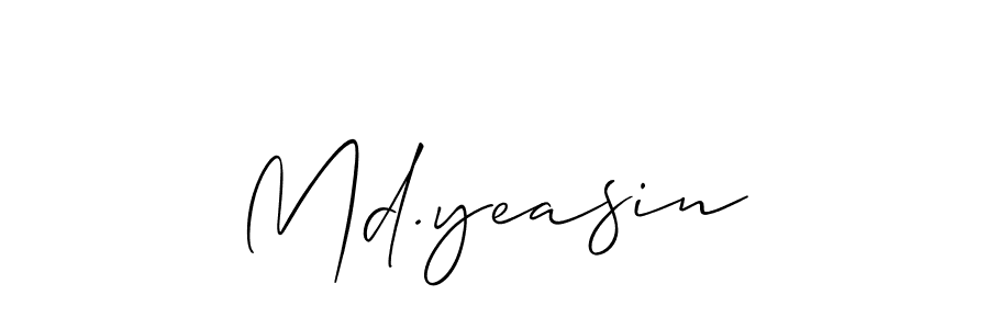 Make a beautiful signature design for name Md.yeasin. With this signature (Allison_Script) style, you can create a handwritten signature for free. Md.yeasin signature style 2 images and pictures png