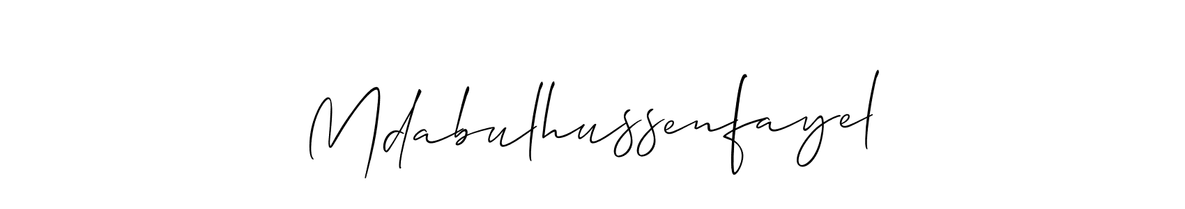 Design your own signature with our free online signature maker. With this signature software, you can create a handwritten (Allison_Script) signature for name Mdabulhussenfayel. Mdabulhussenfayel signature style 2 images and pictures png