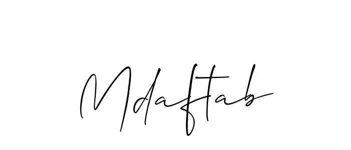 Design your own signature with our free online signature maker. With this signature software, you can create a handwritten (Allison_Script) signature for name Mdaftab. Mdaftab signature style 2 images and pictures png
