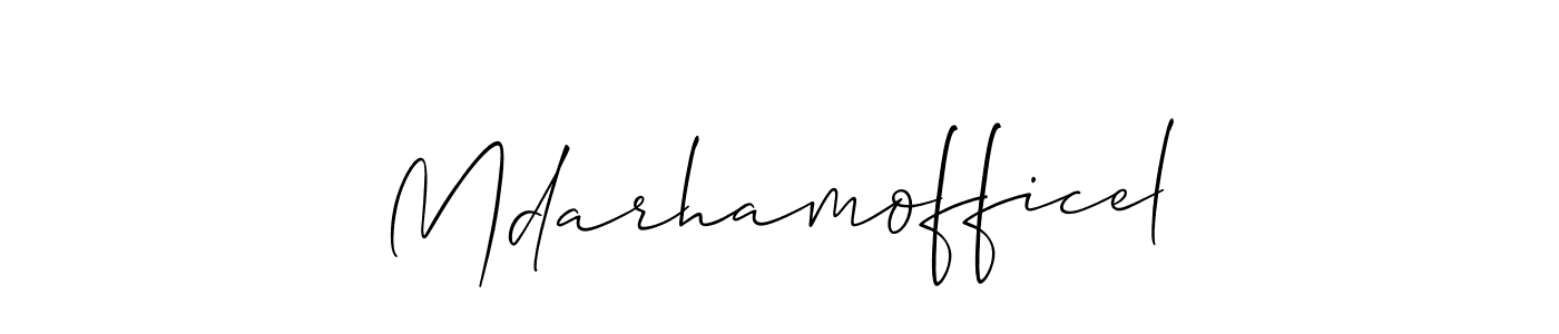 Use a signature maker to create a handwritten signature online. With this signature software, you can design (Allison_Script) your own signature for name Mdarhamofficel. Mdarhamofficel signature style 2 images and pictures png