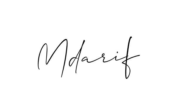 Create a beautiful signature design for name Mdarif. With this signature (Allison_Script) fonts, you can make a handwritten signature for free. Mdarif signature style 2 images and pictures png