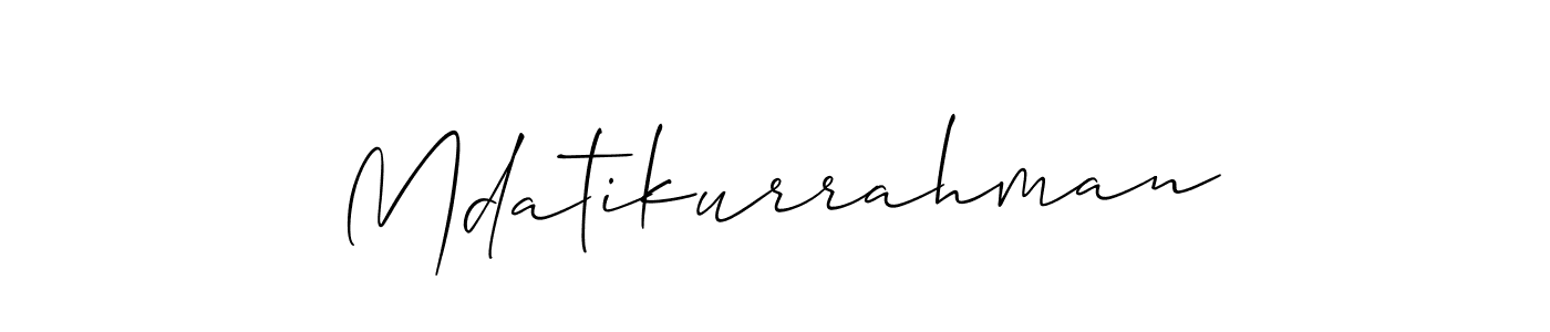 Make a beautiful signature design for name Mdatikurrahman. With this signature (Allison_Script) style, you can create a handwritten signature for free. Mdatikurrahman signature style 2 images and pictures png