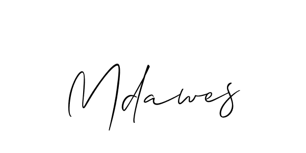 Allison_Script is a professional signature style that is perfect for those who want to add a touch of class to their signature. It is also a great choice for those who want to make their signature more unique. Get Mdawes name to fancy signature for free. Mdawes signature style 2 images and pictures png