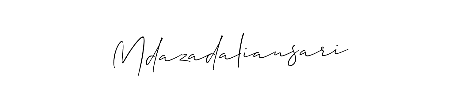 Make a beautiful signature design for name Mdazadaliansari. With this signature (Allison_Script) style, you can create a handwritten signature for free. Mdazadaliansari signature style 2 images and pictures png