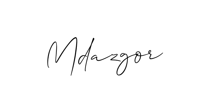 It looks lik you need a new signature style for name Mdazgor. Design unique handwritten (Allison_Script) signature with our free signature maker in just a few clicks. Mdazgor signature style 2 images and pictures png