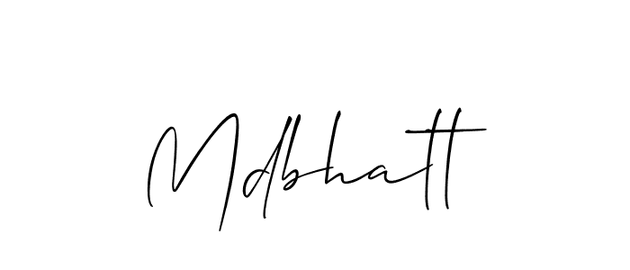 The best way (Allison_Script) to make a short signature is to pick only two or three words in your name. The name Mdbhatt include a total of six letters. For converting this name. Mdbhatt signature style 2 images and pictures png