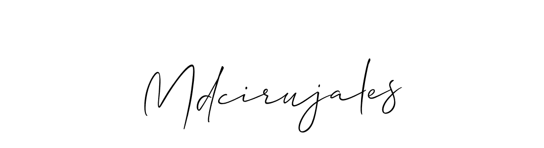 How to make Mdcirujales name signature. Use Allison_Script style for creating short signs online. This is the latest handwritten sign. Mdcirujales signature style 2 images and pictures png