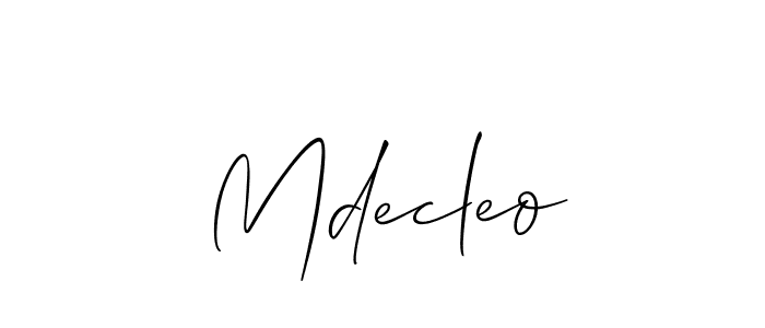 Once you've used our free online signature maker to create your best signature Allison_Script style, it's time to enjoy all of the benefits that Mdecleo name signing documents. Mdecleo signature style 2 images and pictures png