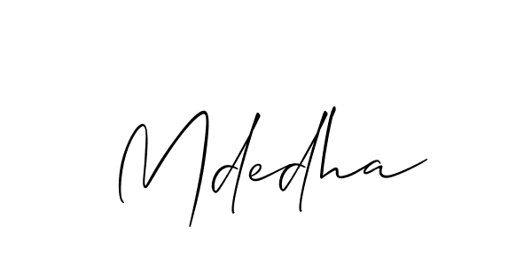 Create a beautiful signature design for name Mdedha. With this signature (Allison_Script) fonts, you can make a handwritten signature for free. Mdedha signature style 2 images and pictures png
